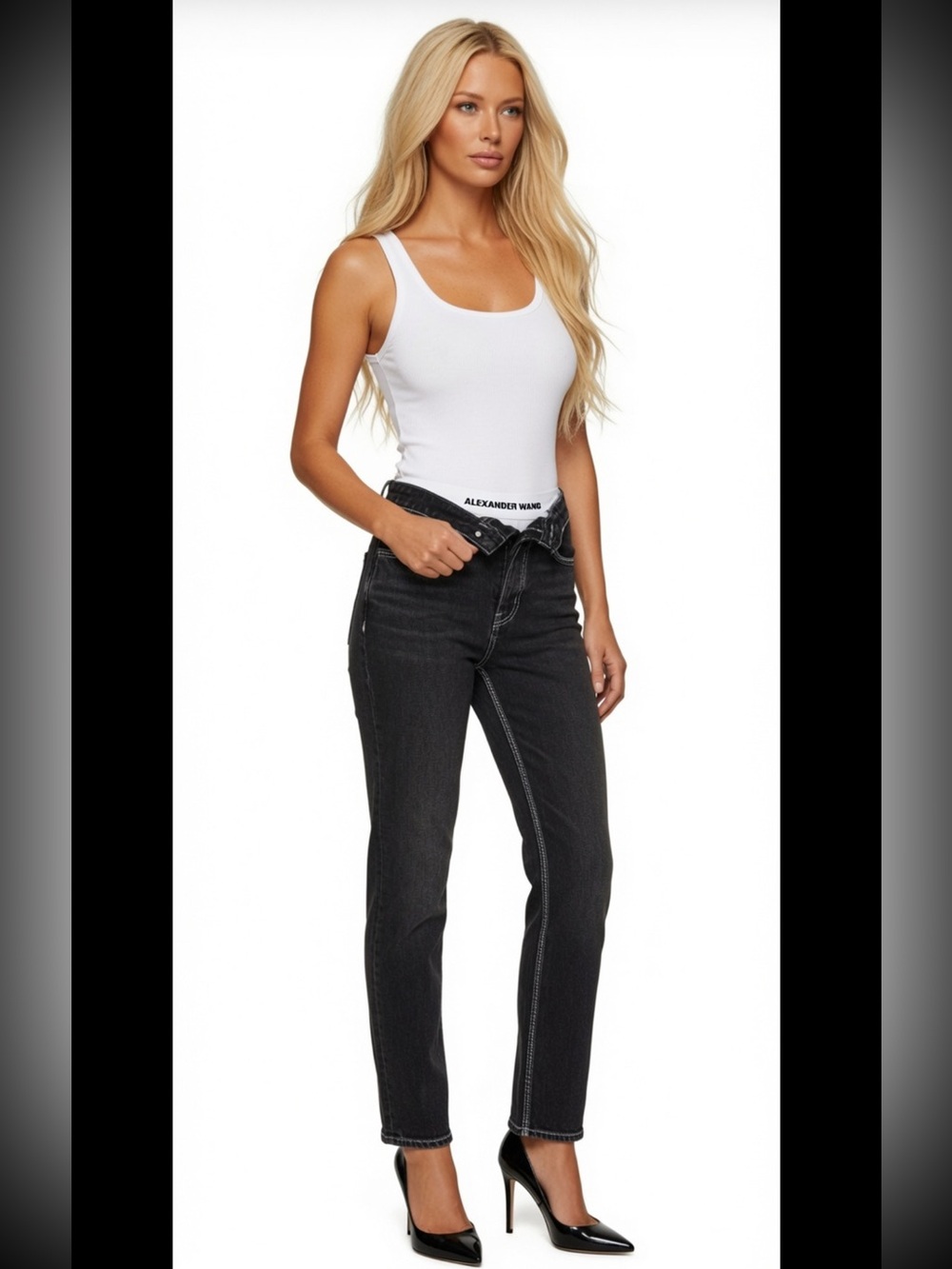 Alexander Wang Black Cult Flip Jeans SZ27 4/6 $433